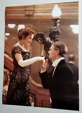 1997 Titanic Movie Scene Poster Stair Kiss 19x26 Leonardo DiCaprio vtg RARE