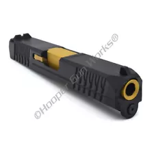 HGW P80 Complete Upper for Glock 19 Black Slide Gold Flush Cut Barrel Sights