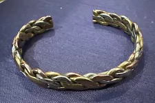 Vintage Genuine Solid Copper Twisted Braided Cuff Bracelet Man Woman 38.3 Grams