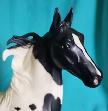 Breyer American Saddlebred No. 1141 Black White Pinto Stallion Horse (2001-2006)