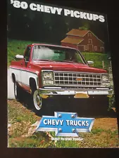 1980 Chevrolet Pickup Sales Brochure Suburban El Camino Luv Engine Trim Options