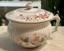 Antique English Chamber Pot Floral w/Lid: BLOOMIN' LOVELY!