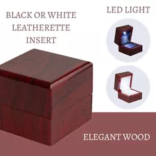 Novel Box Cherry Wood Led Ring Box, Led Light Ring box for Engagement Proposal