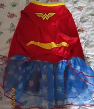 DC Wonder Woman Costume Size Large Polyester Never Worn Dress w Cape