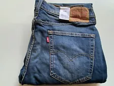 LEVI'S 514 STRAIGHT FIT FLEX STRETCH BLUE STONE WASHED DENIM JEANS 36W 32L NEW