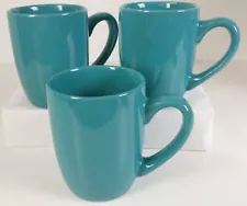 Royal Norfolk Teal Green Coffee Mugs Set Of 3 Microwave And Dishwasher Safe