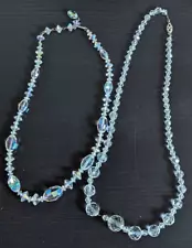 Two Vintage Austrian Crystal Necklaces, 16", 18"