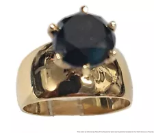 Approx 3.45ct 14k Gold Treated Black Diamond Vintage Engagement Or Fashion Ring