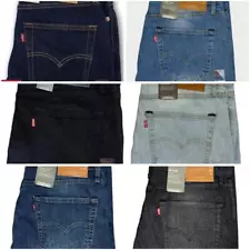 Levis 511 Mens Denim Jeans SLIM Fit Leg Bottom Pants Zip Fly Black D&Light Blue