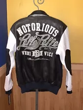 NOTORIOUS PELLE PELLE LEATHER MB VICI BLINGED! JACKET SZ 46 BRAND NEW + TAGS!!