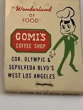 ~GOMI’S Restaurant, Vintage Matchbook, Un-used, Full Book. Los Angeles, CA