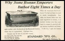 1896 Standard Victorian Clawfoot Porcelain Bath Tub Bathroom Appliance 8873