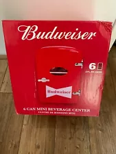 Budweiser Portable 6-can Mini Fridge, MIS135BUD, Red