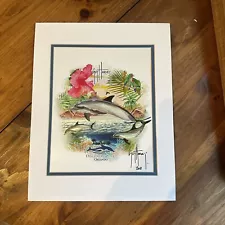 Guy Harvey 2018 Signed Lithograph Print Orlando Discovery Cove Dolphins Parrots