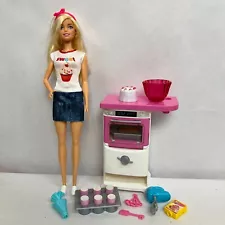 Barbie Bakery Chef Doll & Playset, Toy Oven with 'Timer' Sound and Accessories