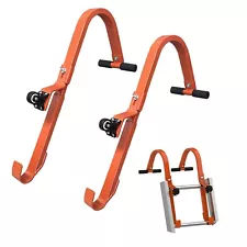 2-Pack Ladder Roof Hook Heavy Duty Steel Ladder Stabilizer Extension Rubber Grip