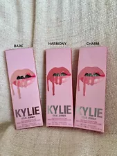 Kylie Velvet Liquid Lipstick & Lip Liner Kits - Set of 3 - Bare, Harmony, Charm