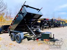 NEW 2024 6x10 6X 10 Remote Power Up & Down Hydraulic Dump Trailer Hauler