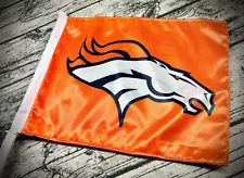 Denver Broncos Window Mount 2 Sided Car Auto Flag 11x14 Orange NFL