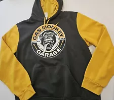 Gas Monkey Garage Sweater Mens Gray Yellow Hoodie Sweatshirt Long Sleeve-Size XL