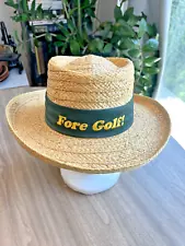 Summer Club Large/XL Neutral Straw Hat Unisex Golf! Green Band Australia Casual