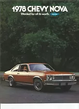 Original 1978 Chevrolet Nova dealer sales brochure, catalog