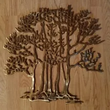 Modern Brass Tree Wall Art Sculpture. Large & Heavy