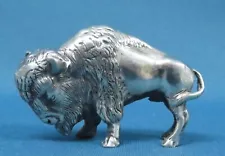 Solid Fine Pewter Buffalo Bison Figurine Statue