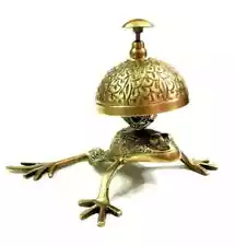 Brass Frog Style Ornate Hotel Front Desk Bell Vintage Sales Service Counter Bell