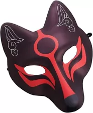 Fox Mask Japanese Kabuki Kitsune Masks for Cosplay Halloween Mask for Adults