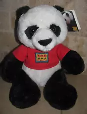 Giant Panda in Red Zoo Atlanta T-Shirt; Plush Stuffed Sitting Bear 11 inch.