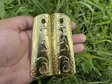 Colt 1911 Gold Silver Mexico Mexican Versace 38 super grips gold cup engrave 45