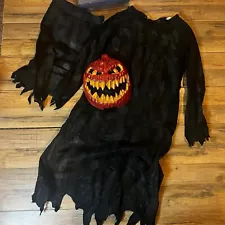 Jack-O-Head Pumpkin Monster Halloween Jack-o’-lantern Costume Child Sz XL