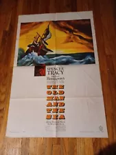 THE OLD MAN AND THE SEA 1958 ORIGINAL VINTAGE ONE SHEET 27X41 SPENCER TRACY