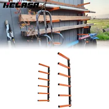 Lumber Wood Storage Metal Rack with 6-Level Wall Mount – Orange Organizer