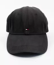 Tommy Hilfiger Cap Hat Black Mini Flag Cotton Adjustable VGC