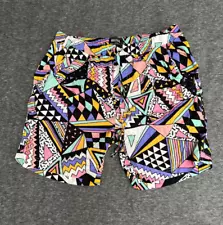 Super Massive Shorts Mens Medium Retro Style 90s Hip Hop Neon All Over Pattern