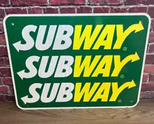 RETIRED SUBWAY SANDWICHES SIGN RESTAURANT FAST FOOD FREEWAY EXPRESSWAY 24"X18"