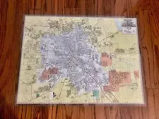 Vintage 1956 Houston Texas Chamber of Commerce City Street Map Harris County