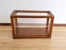 Dollhouse Low Display Case for Bakery Store or Shop 1:12 Scale Furniture Walnut