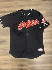 Majestic Trevor Bauer Cleveland Indians Jersey Size 52 Blue Made In USA