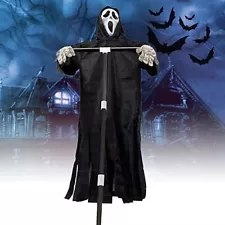 Zerone Scream Scarecrow Polyester PVC with Detachable Pole Garden Ghostface Deco