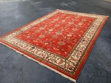 8.6x11.6 ENGLISH MANOR KARASTAN WILLIAM MORRIS WOOL RUG RED PATTERN 2120-510