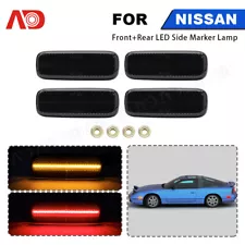 For 1989-1994 Nissan 240SX S13 Smoked Amber Red LED Side Marker Turn Signal Lamp (For: Nissan 240SX)