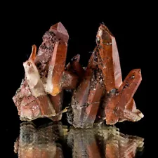 2.5" Sharp Wine RED QUARTZ Sharp Crystals Sticking Up on Hematite China for sale