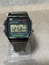 Silvertone Digital Watch- casio a168 style-New Battery