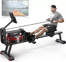 Water Rowing Machine for Home Use with Bluetooth Function, Ipad Holder and More