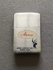 VINTAGE 1959 ARROW LIQUEURS CORP. DETROIT, MI ZIPPO LIGHTER UNUSED RARE