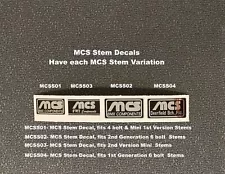 MCS Stem Decals, sale is for 1 decal - Choice of 4 Variations, Chrome on Black