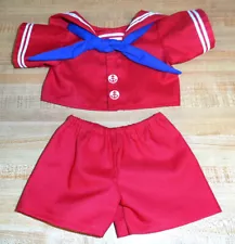 BOYS SAILOR SUIT RED W/ CHOICE= WHITE or BLUE TIE for 16" CPK Cabbage Patch Kids